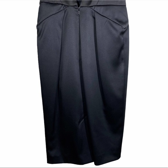 Topshop Dress Origami Satin Little Black Dress Open Back Sleeveless LBD Womens 2 - Picture 6 of 9